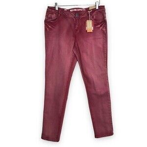 NWT Mossimo Supply Co Washed Red Skinny Jeans Lower Waist Fit 6 Women Size 13